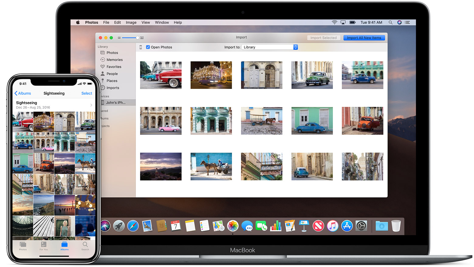 how do i download photos from iphone to mac computer